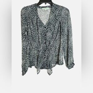 Pleione Button Down Pattern Blouse